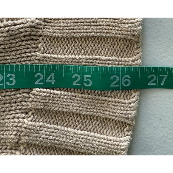 Women’s Beige Cable Knit Cowl Neck Chunky Sweater Minimalist Comfy Winter Sz XL - Picture 9 of 9